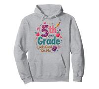 La 5a Classe Mi Sta Bene, Ragazza del Primo Giorno di Scuola Felpa con Cappuccio, Unisex per Adulti, Grigio Melange, L