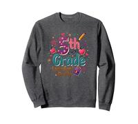 La 5a Classe Mi Sta Bene, Ragazza del Primo Giorno di Scuola Felpa, Unisex per Adulti, Grigio Scuro, S