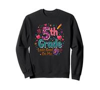 La 5a Classe Mi Sta Bene, Ragazza del Primo Giorno di Scuola Felpa, Unisex per Adulti, Nero, XXL