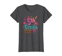 La 5a Classe Mi Sta Bene, Ragazza del Primo Giorno di Scuola Maglietta, Donna, Grigio Scuro, XXL