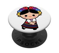 La Adelita Mexican Doll Lele Latinx Revolution Soldier PopSockets PopGrip Adesivo