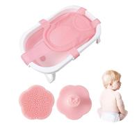 La alfombra de baño para bebé incluye 2 cepillos de champú, una red de seguridad antideslizante ajustable y soportes de seguridad de cinco esquinas adecuados para bebés de 0 a 3 años.