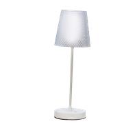 LA ANGINA-A B Lampada da tavola paralume acrilico lavorato ricaricabile bianco opaco 7W 3600K, dimmerabile 30-60-100%, lumen 630