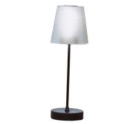 LA ANGINA-A M Lampada da tavola paralume acrilico lavorato ricaricabile marrone opaco 7W 3600K, dimmerabile 30-60-100%, lumen 630