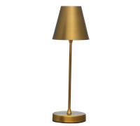 LA ANGINA-M O Lampada da tavola paralume metallo ricaricabile ottone spazzolato 7W 3600K, dimmerabile 30-60-100%, lumen 630