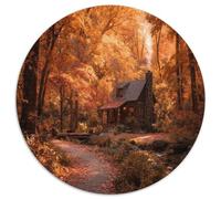 La baita è immersa nel profondo della foresta autunnale,Puzzle Per Adulti 1000pcs (67.5x67.5cm),Giochi Di Sfida
