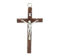 La Balestra Crocifisso da Parete - Artigianale Made in Italy Cristo e INRI Placcati Argento 999 - Crocifissi da Parete in Legno, Cura e Precisione dei dettagli di Gesù Crocifisso - 12,3X7,2 cm