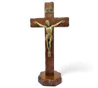 La Balestra Crocifisso da Tavola - Artigianale Made in Italy Cristo e INRI Ottonati - Crocifissi da Tavola in Legno, Cura e Precisione dei dettagli di Gesù Crocifisso - 27X13 cm (27X13 cm)