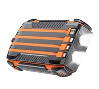 La Banca di energia solare 30000Mah con le torce elettriche principali doppie, pacchetto portatile di ricarica rapida della batteria per il viaggio all'aperto, caso arancione