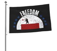 La Bandiera Dell'Orso Della Tempesta E La Libertà Con 2 Occhielli Garden Flag Resistente Alle Intemperie Bandiere Da Giardino Decorazione Per Patio Interni All'Aperto 90X150Cm