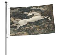 La bandiera dell'unicorno in cattività 2x3 FT a doppia faccia all'esterno, grande decorazione esterna del cortile della bandiera della casa dello stendardo
