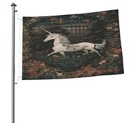 La bandiera dell'unicorno in cattività 2x3 FT a doppia faccia all'esterno, grande decorazione esterna del cortile della bandiera della casa dello stendardo
