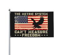 La bandiera "Il metrico non può misurare la libertà" (3x5 piedi) è perfetta per decorazioni interne ed ester