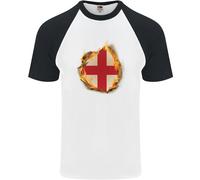 La Bandiera Inglese Croce Di San Giorgio T-Shirt Da Baseball S/S Per Uomo