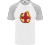 La Bandiera Inglese Croce Di San Giorgio T-Shirt Da Baseball S/S Per Uomo