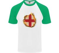 La Bandiera Inglese Croce Di San Giorgio T-Shirt Da Baseball S/S Per Uomo