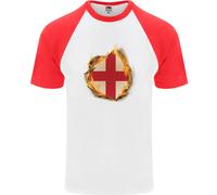 La Bandiera Inglese Croce Di San Giorgio T-Shirt Da Baseball S/S Per Uomo