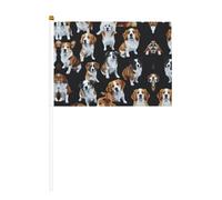 La bandiera tenuta in mano, bulldogs inglesi stampa le bandiere del poliestere con Palo di plastica per gli eventi e la decorazione