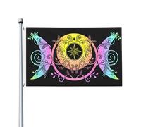 La bandiera Wicca della Dea della Tripla Luna, 3x5 piedi, grande striscione esterno con doppia cucitura, bandiere da appendere all'esterno per cartelli da giardino, prato, feste, decorazioni da parete