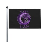 La bandiera Wiccan Pentagram della Dea della Tripla Luna, 3x5 piedi, grande striscione esterno con doppia cucitura, bandiere da appendere all'esterno, per cartello da giardino, prato, festa, decorazio