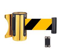 La barriera magnetica è estensibile, Barriera a cintura retrattile a parete multicolore 2-10 m for sport, ristoranti, festival(Gold-yellow-black Belt,2m)
