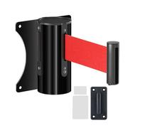 La barriera magnetica è estensibile, Barriera a cintura retrattile inossidabile e nera 2-10 m Costruzione Parcheggio pubblico(Black - No-drill,5m)