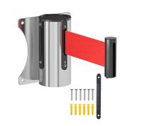La barriera magnetica è estensibile, Barriera a cintura retrattile inossidabile e nera 2-10 m Costruzione Parcheggio pubblico(Stainless Steel - Perforated,5m)