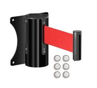 La barriera magnetica è estensibile, Barriera a cintura retrattile inossidabile e nera 2-10 m Costruzione Parcheggio pubblico(Black -,5m)