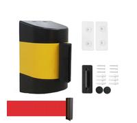 La barriera magnetica è estensibile, Nastro barriera retrattile for code montato a parete Se multicolore 2-10 m Luoghi pubblici(Yellow and Black+Red - Snap Closure,2m)