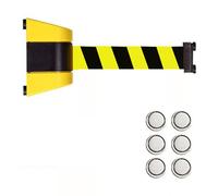 La barriera magnetica è estensibile, Supporto a parete for barriera a cintura retrattile multicolore 2-10 m for il parco giochi dell'hotel aeroportuale(Yellow -,2m)