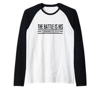La Battaglia È Sua 2 Cronache 20:15 Fede Cristiana Gesù Maglia con Maniche Raglan
