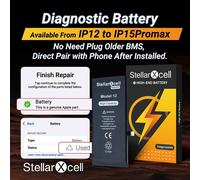 La batteria diagnostica StellarXcell mostra la parte originale senza messaggio pop-up per la sostituzione della batteria di iPhone 12mini 13Pro 14Plus 15Promax