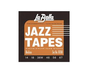 La Bella 600M Electric JAZZ - Toppe in nylon, misura media, colore bianco