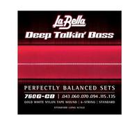La Bella 760G-CB Deep Talkin' Gold White Nylon Tape Wound, set di 6 corde per basso 43-135T