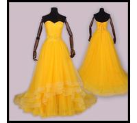 La Bella e la Bestia Belle Disney Costume Cosplay Abito da sera Ballo lungo v.4