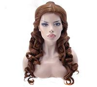 La bella e la bestia Parrucca da principessa a coda di cavallo da donna Belle Cosplay Marrone Capelli Buch Coda di cavallo Belle Costume AG-379