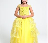 La Bella La Bestia Vestito Carnevale Maschera Belle Cosplay Girl Dress BEAB01 E