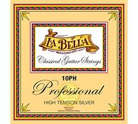 La Bella Corde professionali per chitarra classica ad alta tensione, 10 pH, colore argento, 29-42