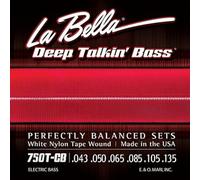 La Bella Strings »DEEP TALKIN' BASS - 750T-CB WHITE NYLON - 6-STRING E-BASS« Corde per Basso Elettrico 6-Corde - White Nylon Tape Wound - Light: 043-135