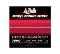 La Bella Strings »DEEP TALKIN' BASS - 760C WHITE NYLON - E-BASS« Corde per Basso Elettrico - Copper White Nylon Tape Wound - Standard: 060-115