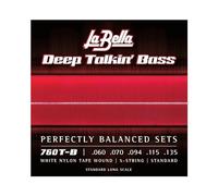 La Bella Strings »DEEP TALKIN' BASS - 760T-B WHITE NYLON - 5-STRING E-BASS« Corde per Basso Elettrico 5-Corde - White Nylon Tape Wound - Standard: 060-135
