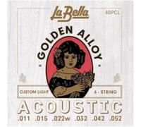 La Bella Strings »GOLDEN ALLOY - 40PCL - ACOUSTIC GUITAR« Corde per Chitarra Acustica - Golden Alloy - Custom Light: 011-052
