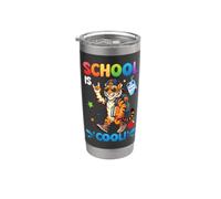 La bella studentessa tigre che torna a scuola è fantastica per ragazzi ragazze e bambini Bicchiere termico in acciaio inox doppia parete