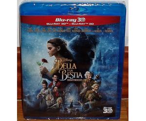 La Bella y la Bestia Blu-Ray 3D + Blu-Ray Disney 2 Dischi Nuovo A-B