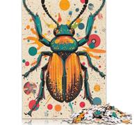 La bellezza del coleottero nella moderna Pop Art Illustrazione colorata del coleottero Puzzle Giochi creativi Puzzle di cartone premium Regalo di compleanno 1000 pezzi (38x26 cm)
