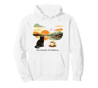 La Bellezza della quiete Retro Cat & Coffee Minimalist Felpa con Cappuccio