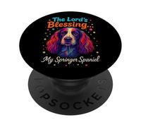 La benedizione del Signore Springer Spaniel Fun Dog Faith Christian PopSockets PopGrip Adesivo