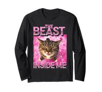 La Bestia Dentro di Me Meme Divertente sul Gatto Maglia a Manica