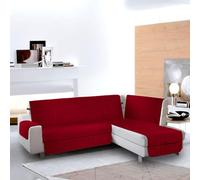 la biancheria di casa - Copridivano angolare con penisola - Simplicity Angle Plus - Salvadivano Trapuntato in Microfibra Morbida, Idrorepellente Oeko-Tex, Destra o Sinistra | bordò, 195 cm
