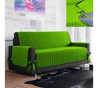 la biancheria di casa - New simplicity copridivano bicolore - Verde-Grigio, 2 posti maxi